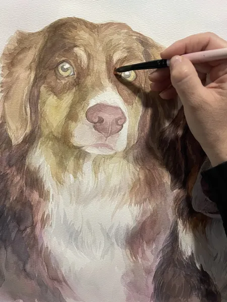 Memorial pet portrait honoring a beloved pet