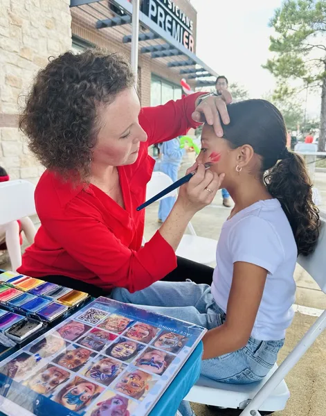 Happy children at a Houston face painting event