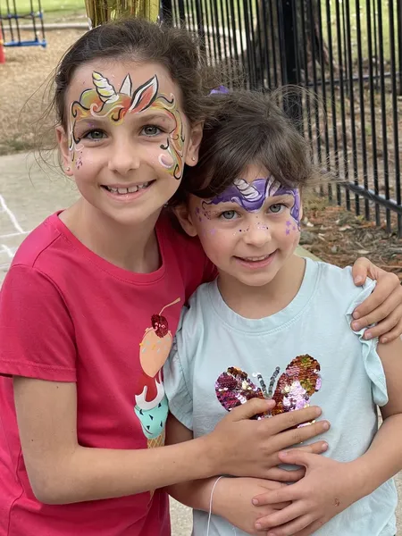 Happy children with face painting